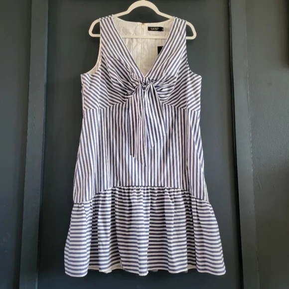 Ralph Lauren Blue and White Striped Dress - Picture 11 of 11
